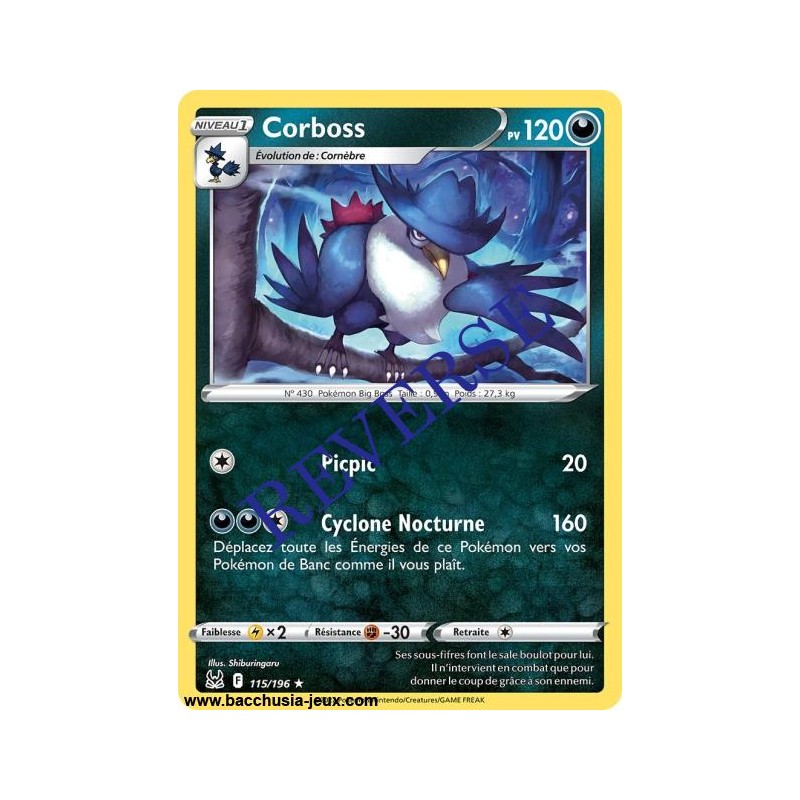 Carte Pokémon EB11 115/196 Corboss RARE Reverse