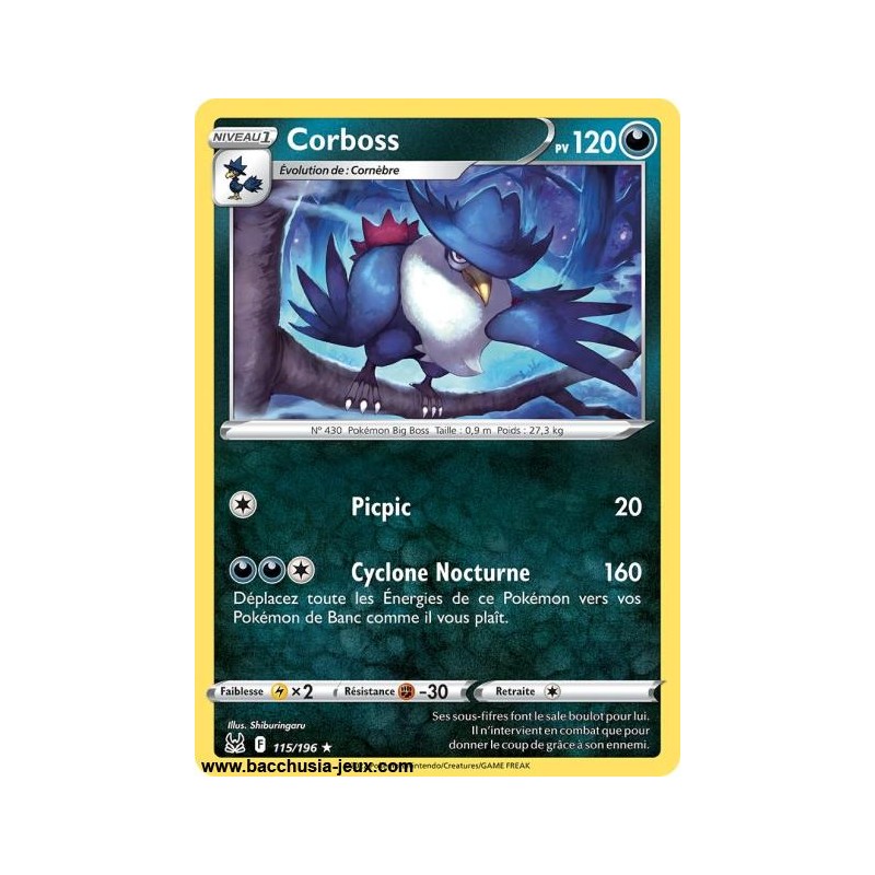 Carte Pokémon EB11 115/196 Corboss RARE