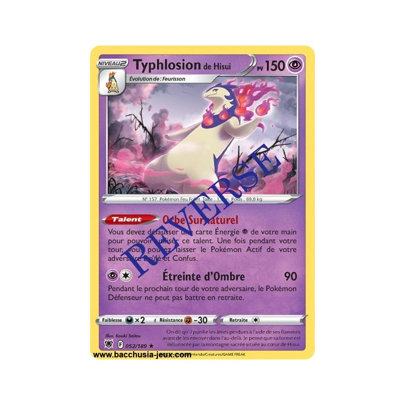 Carte Pokémon EB10 052/189 Typhlosion de Hisui HOLO Reverse