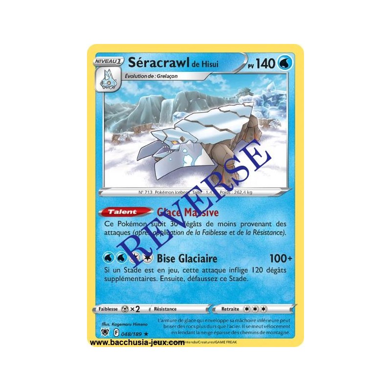 Carte Pokémon EB10 048/189 Séracrawl RARE Reverse