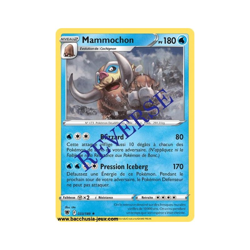 Carte Pokémon EB10 033/189 Mammochon RARE Reverse