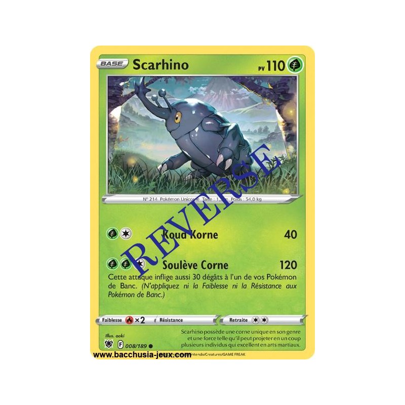 Carte Pokémon EB10 008/189 Scarhino Reverse