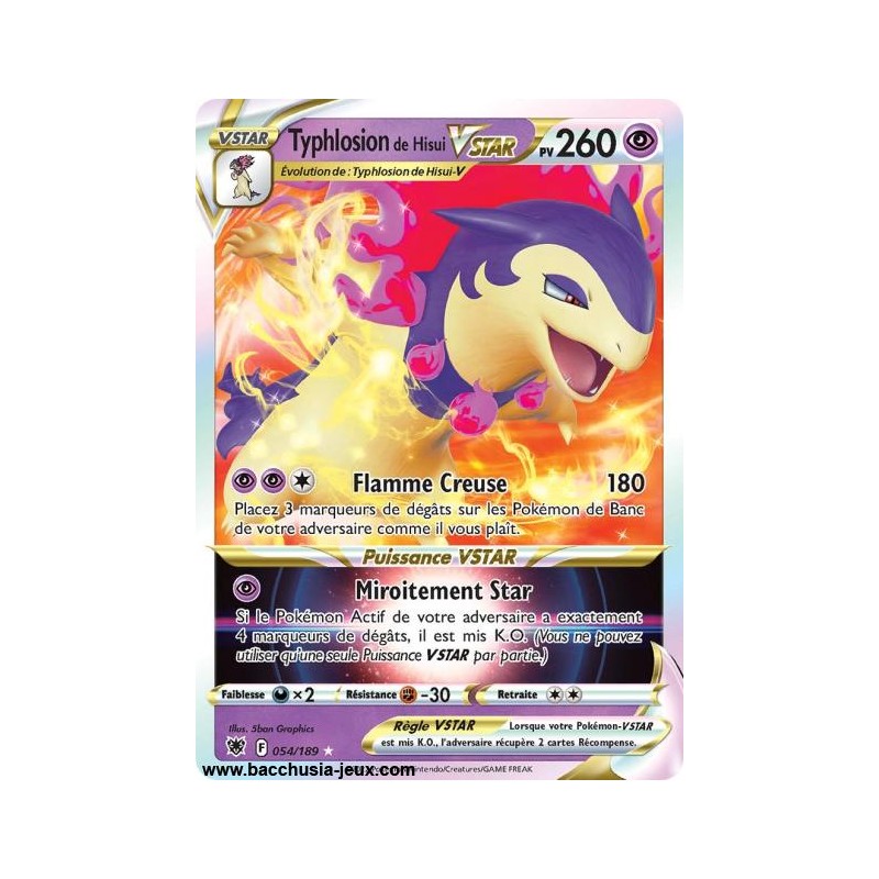 Carte Pokémon EB10 054/189 Typhlosion de Hisui V Star