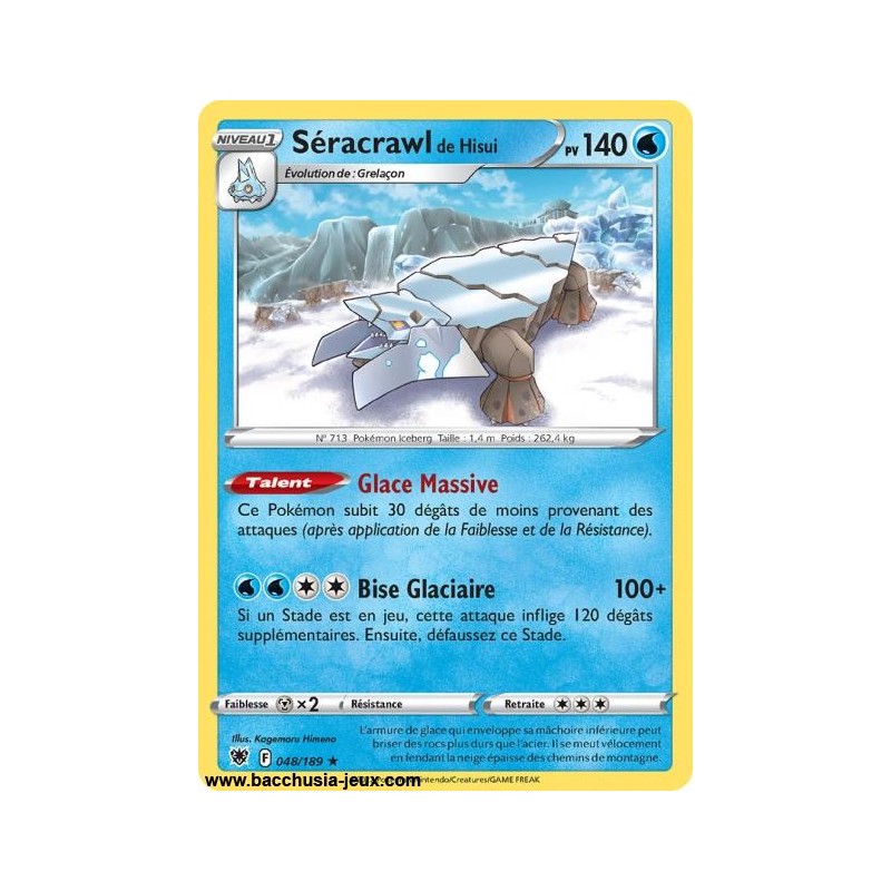 Carte Pokémon EB10 048/189 Séracrawl RARE