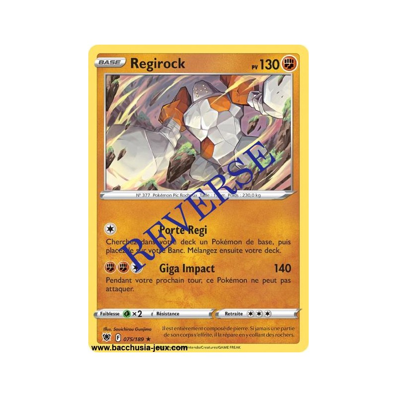 Carte Pokémon EB10 075/189 Regirock RARE Reverse
