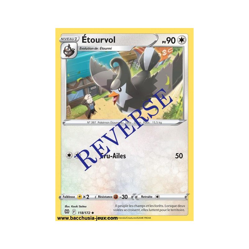 Carte Pokémon EB09 118/172 Etourvol Reverse