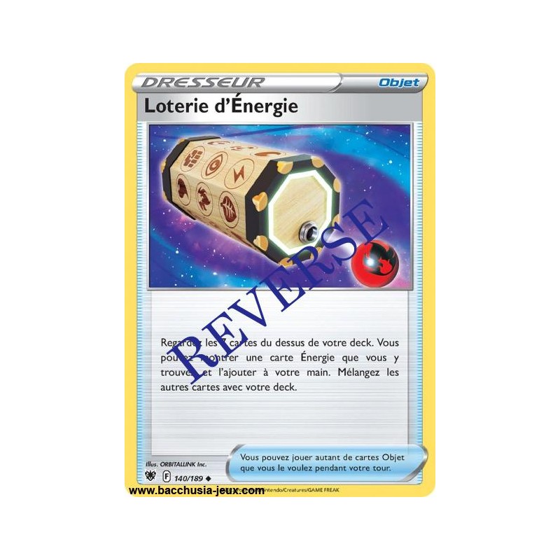Carte Pokémon EB10 140/189 Loterie d'énergie Reverse