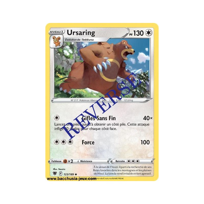 Carte Pokémon EB10 123/189 Ursaring Reverse