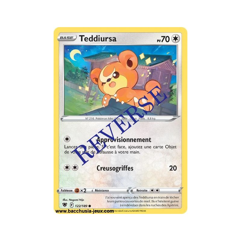 Carte Pokémon EB10 122/189 Teddiursa Reverse