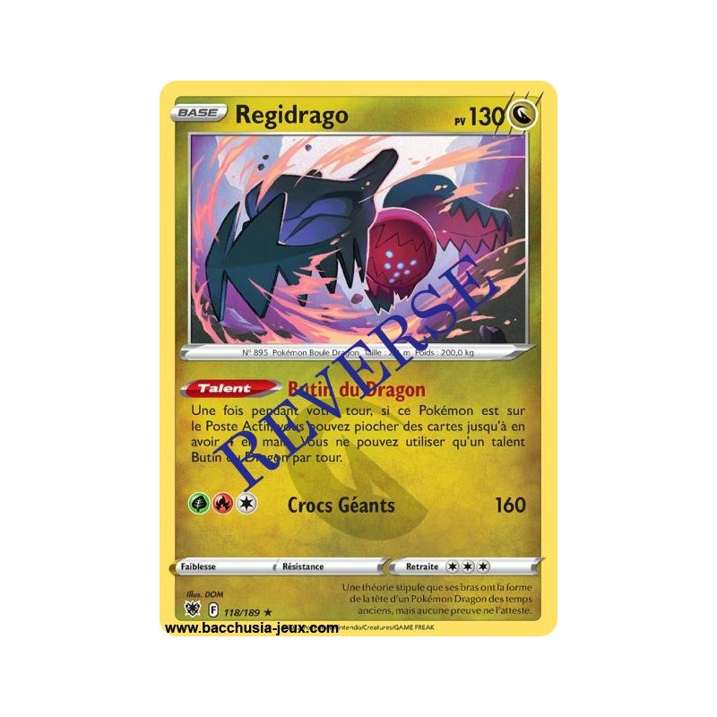 Carte Pokémon EB10 118/189 Regidrago RARE Reverse
