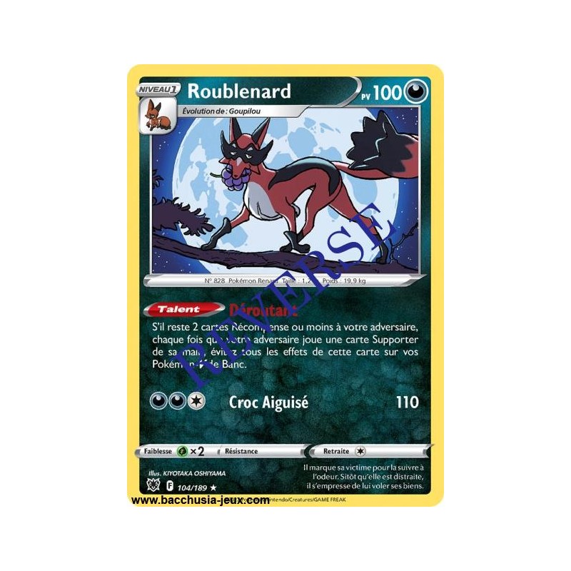 Carte Pokémon EB10 104/189 Roublenard RARE Reverse