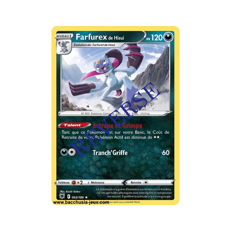 Carte Pokémon EB10 093/189 Farfuret de Hisui RARE Reverse