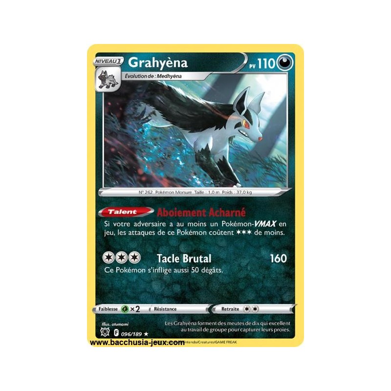 Carte Pokémon EB10 096/189 Grahyèna RARE