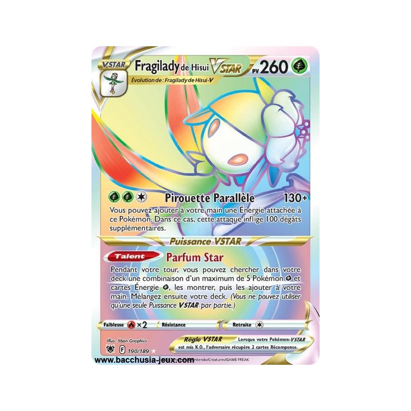 Carte Pokémon EB10 190/189 Fragilady de Hisui V Star Secrète