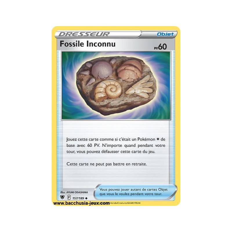 Carte Pokémon EB10 157/189 Fossile Inconnu