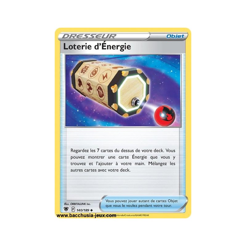 Carte Pokémon EB10 140/189 Loterie d'énergie