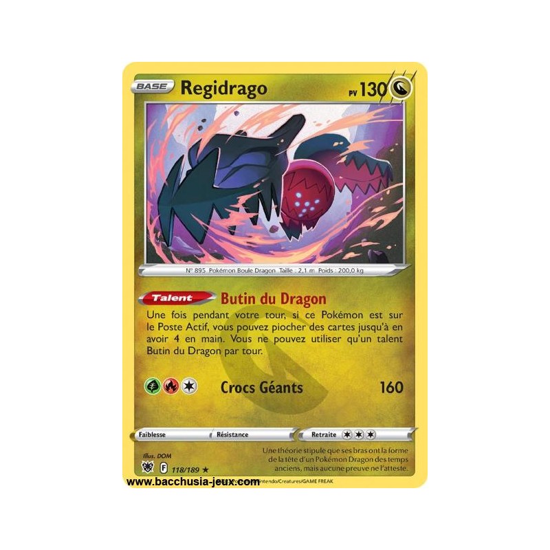 Carte Pokémon EB10 118/189 Regidrago RARE