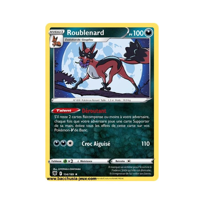 Carte Pokémon EB10 104/189 Roublenard RARE