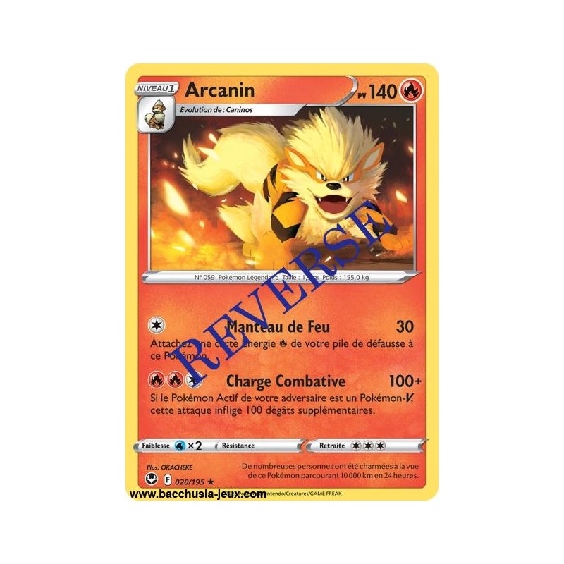 Carte Pokémon EB12 020/195 Arcanin RARE Reverse