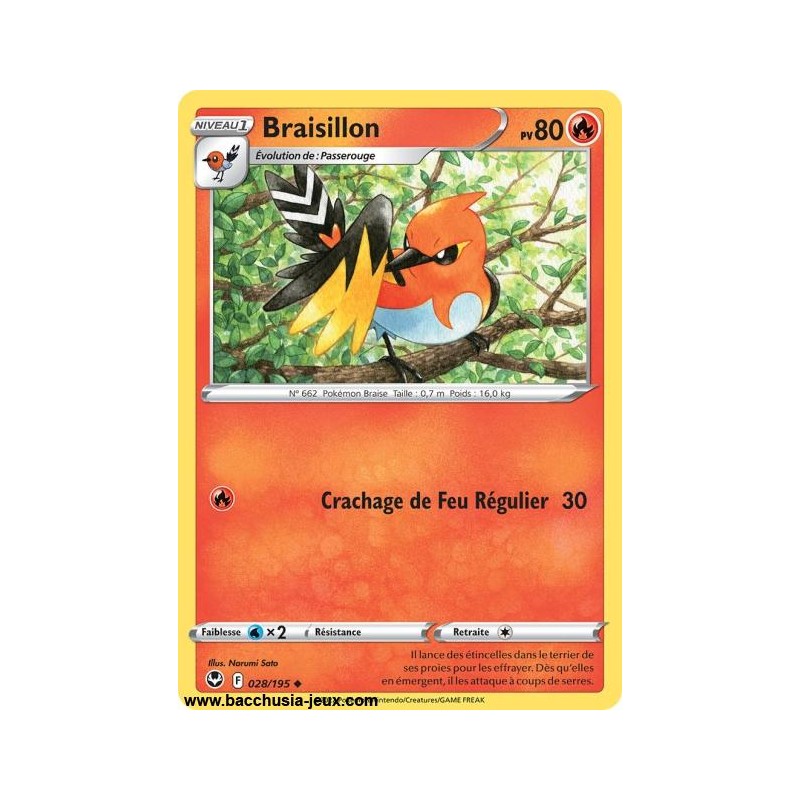 Carte Pokémon EB12 028/195 Braisillon