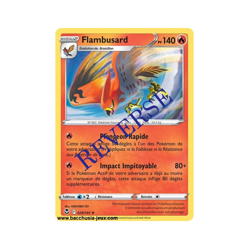 Carte Pokémon EB12 029/195 Flambusard RARE Reverse