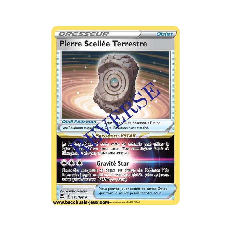 Carte Pokémon EB12 154/195 Pierre Scellée Terrestre HOLO Reverse