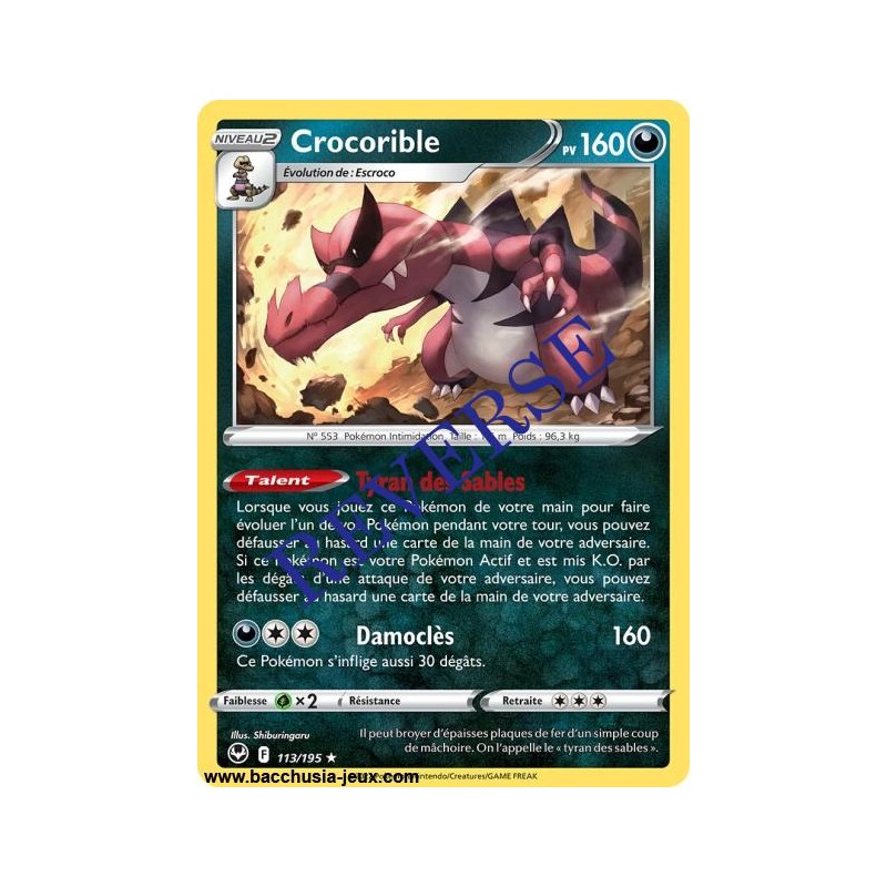 Carte Pokémon EB12 113/195 Crocorible HOLO Reverse