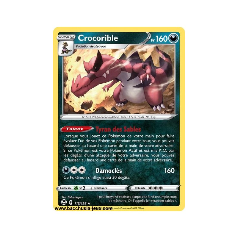 Carte Pokémon EB12 113/195 Crocorible HOLO