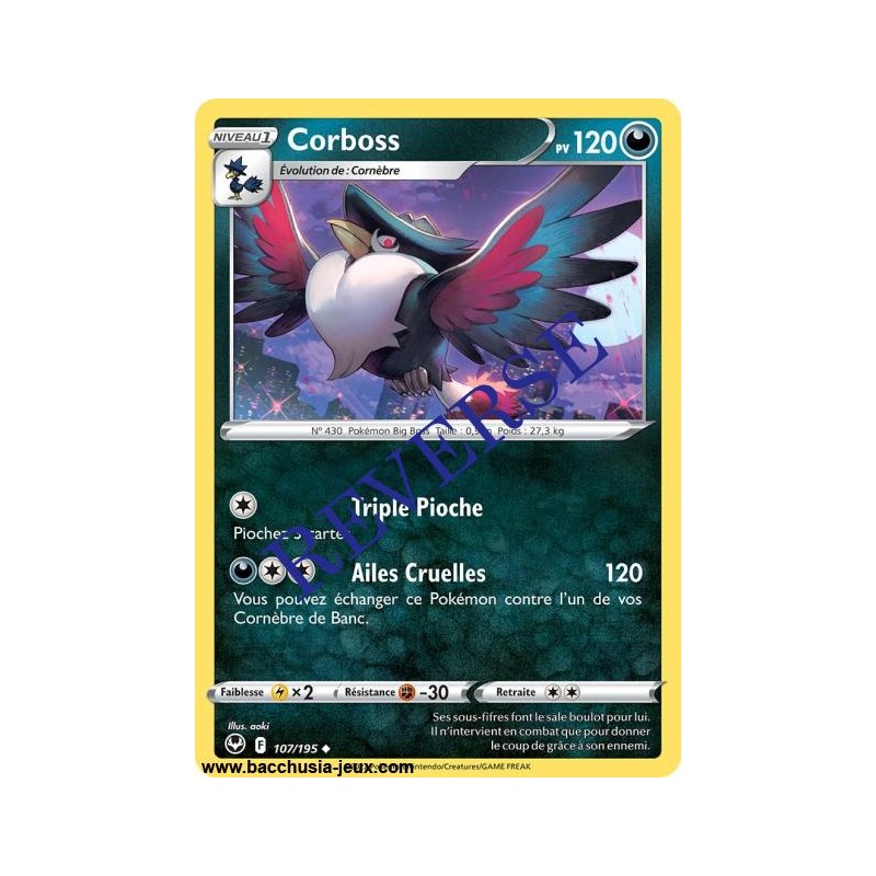 Carte Pokémon EB12 107/195 Corboss Reverse