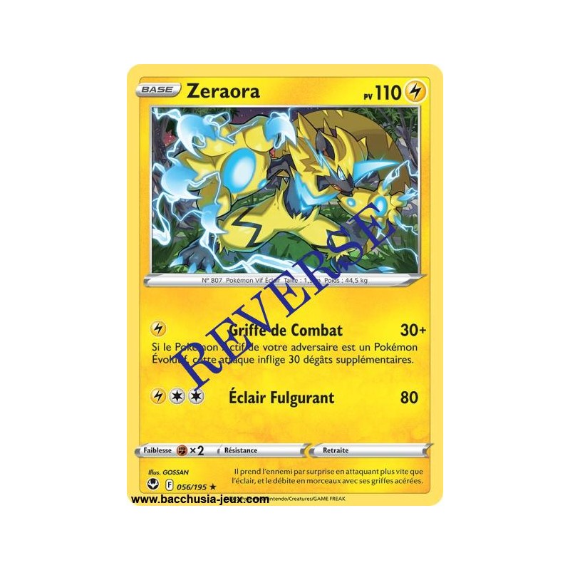 Carte Pokémon EB12 056/195 Zeraora RARE Reverse