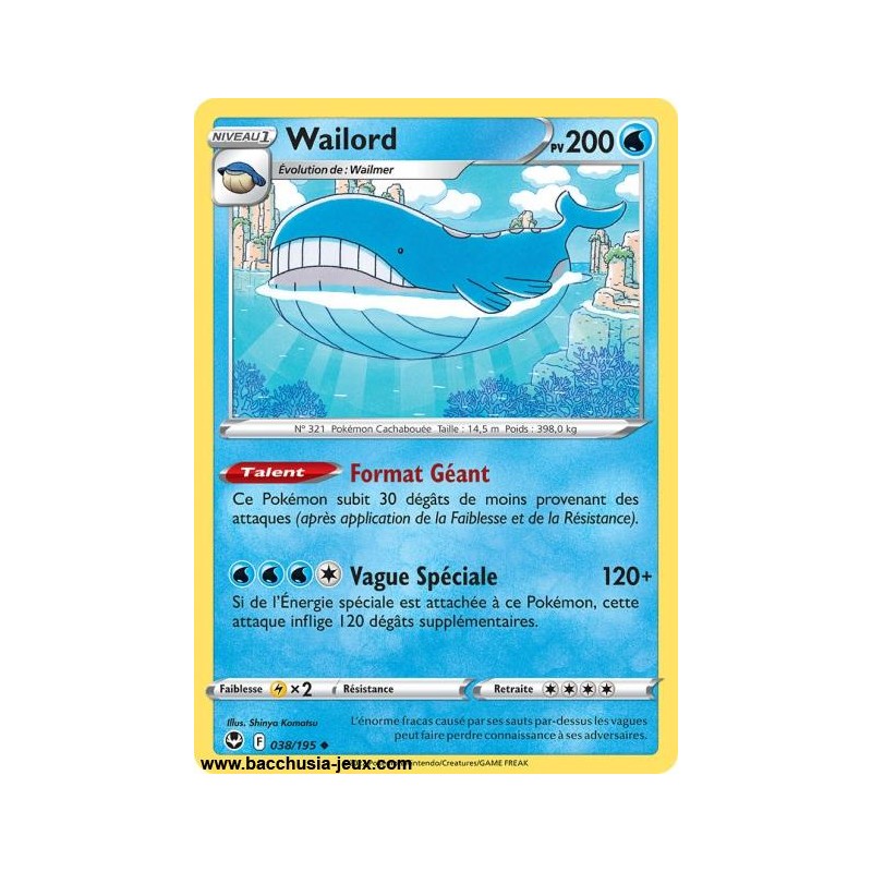 Carte Pokémon EB12 038/195 Wailord