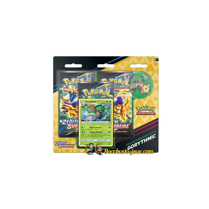 Pokémon Coffret Tripack Pin's EB12.5 Zénith Suprême Gorythmic Pokémon Coffret Tripack Pin's EB12.5 Zénith Suprême Gorythmic