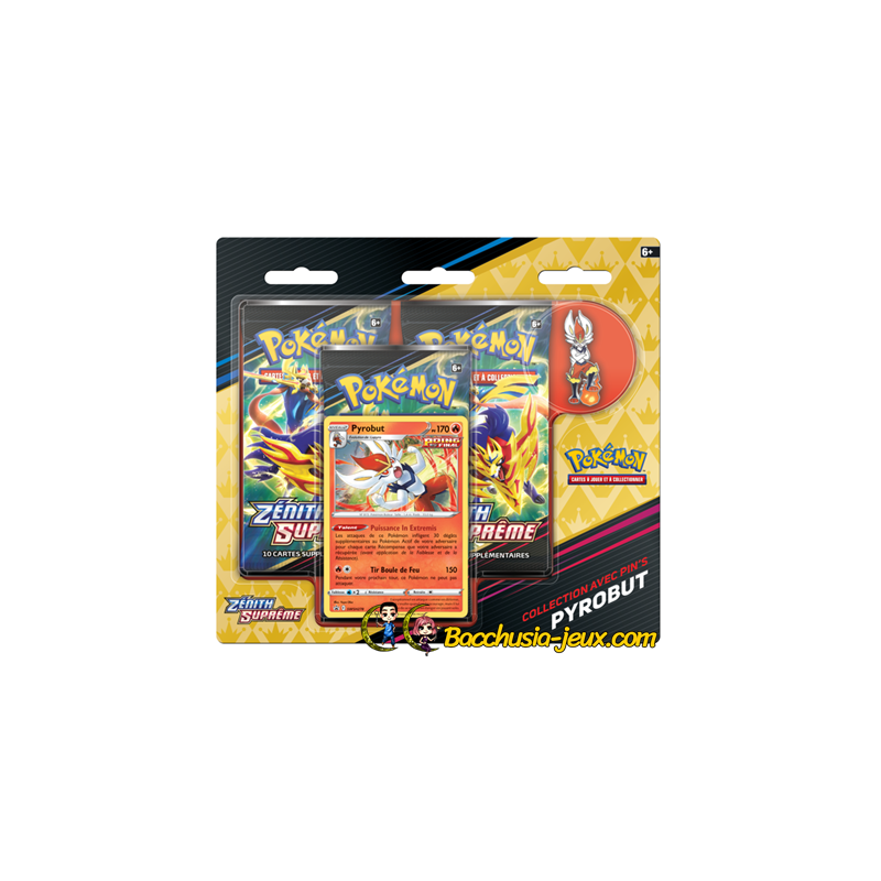 Pokémon Coffret Tripack Pin's EB12.5 Zénith Suprême Pyrobut Pokémon Coffret Tripack Pin's EB12.5 Zénith Suprême Pyrobut