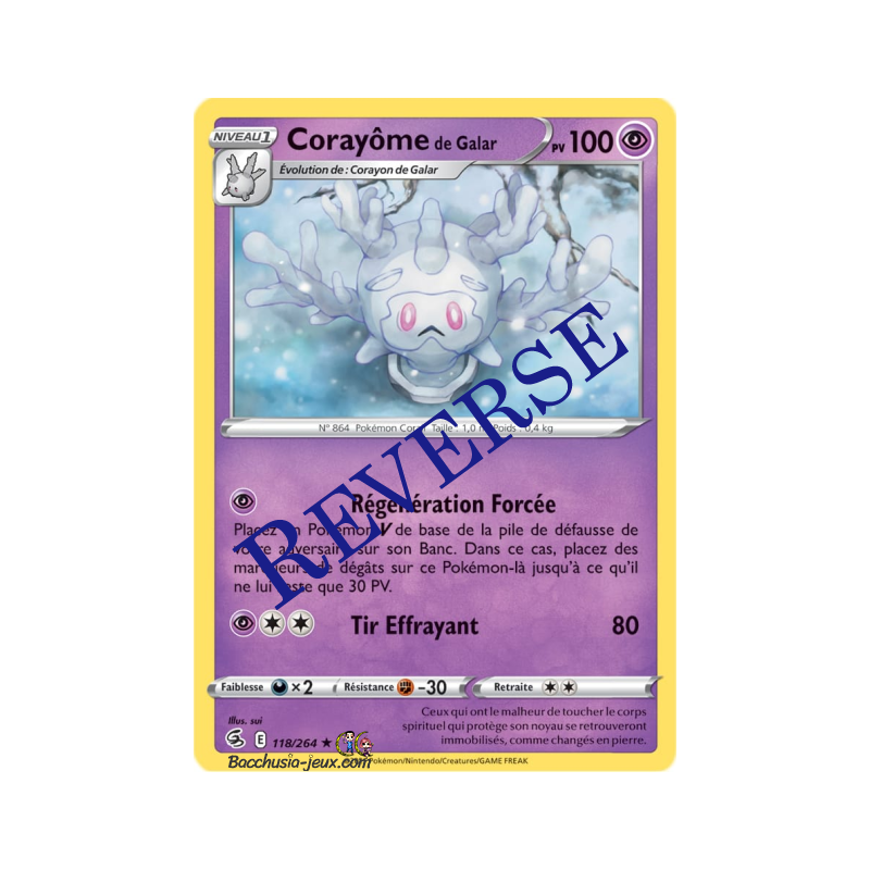 Carte Pokémon EB08 118/264 Corayôme de Galar Reverse