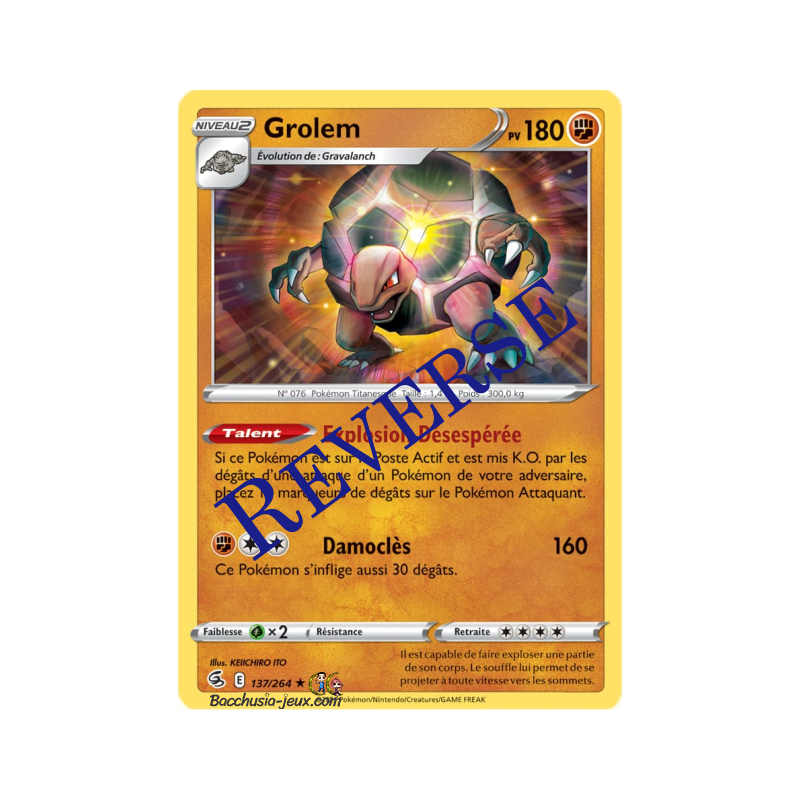 Carte Pokémon EB08 137/264 Grolem Rare Reverse