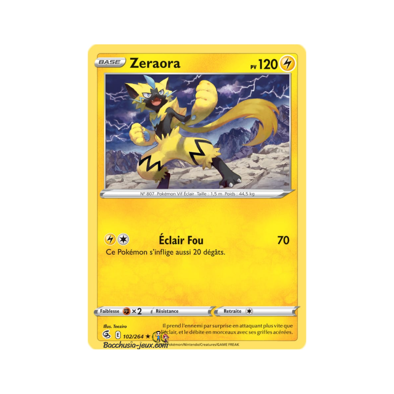 Carte Pokémon EB08 102/264 Zeraora Rare