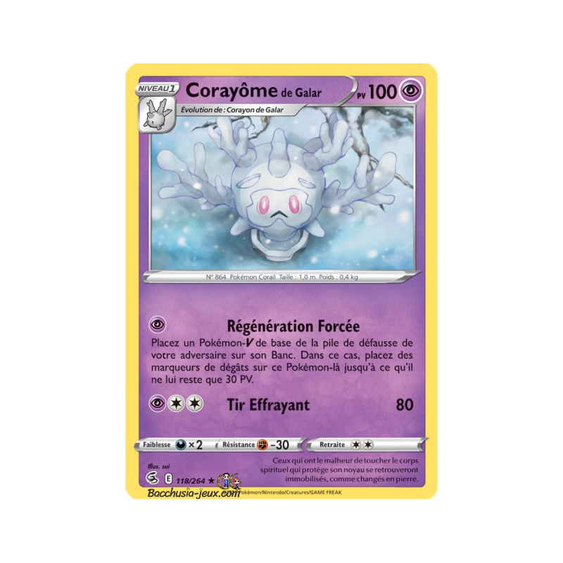 Carte Pokémon EB08 118/264 Corayôme de Galar Rare