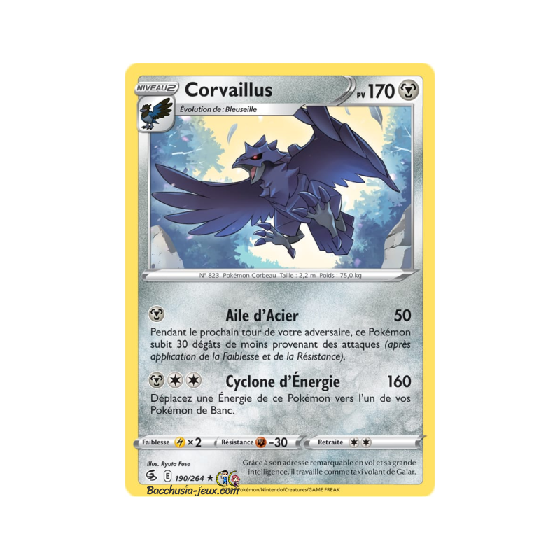 Carte Pokémon EB08 190/264 Corvaillus Rare
