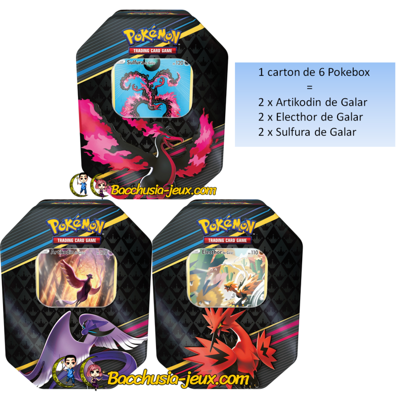 Pokémon Lot de 6 Pokebox EB12.5 Zénith Suprême - 2 Artikodin de Galar, 2 Electhor de Galar et 2 Sulf