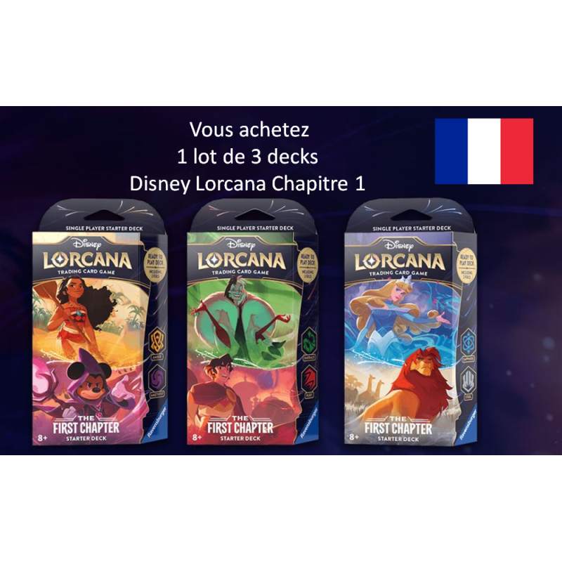 Disney Lorcana 3 Decks Premier Chapitre