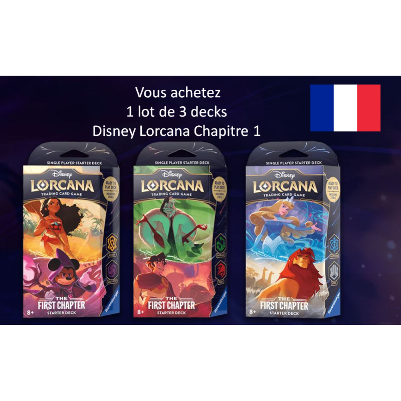 Disney Lorcana 3 Decks Premier Chapitre Disney Lorcana 3 Decks Premier Chapitre