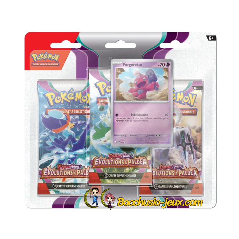 Pokémon Tripack EV02 Evolutions à Paldéa - Forgerette