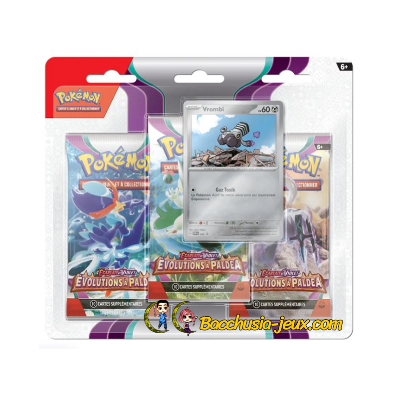 Pokémon Tripack EV02 Evolutions à Paldéa - Vrombi Pokémon Tripack EV02 Evolutions à Paldéa - Vrombi