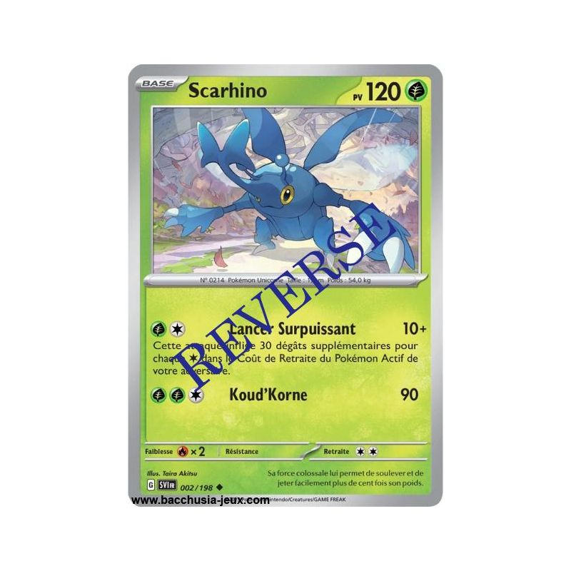 Carte Pokémon EV01 002/198 Scarhino REVERSE