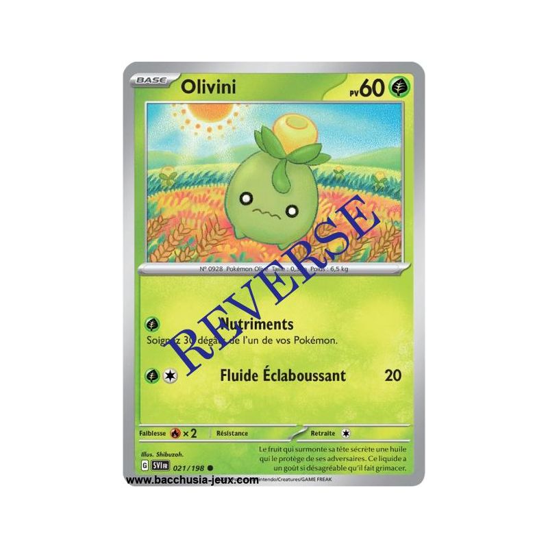Carte Pokémon EV01 021/198 Olivini REVERSE