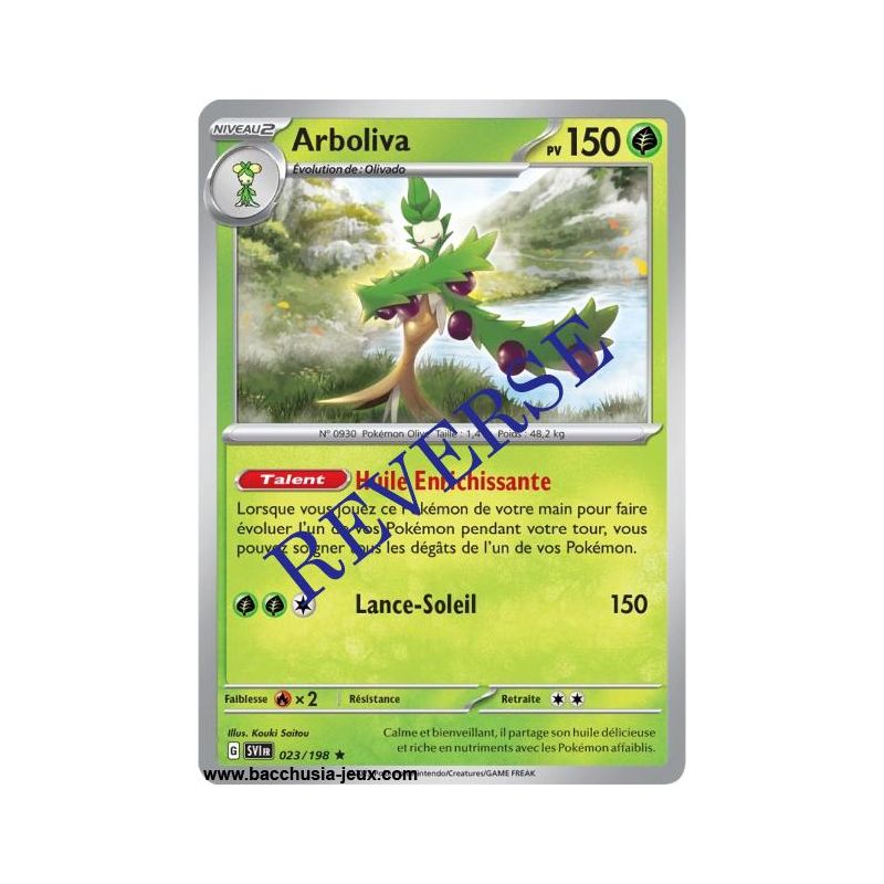 Carte Pokémon EV01 023/198 Arboliva HOLO REVERSE