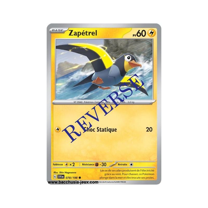 Carte Pokémon EV01 078/198 Zapétrel REVERSE