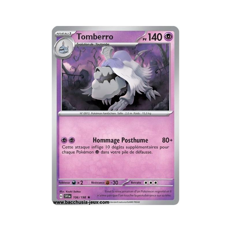 Carte Pokémon EV01 106/198 Tomberro HOLO