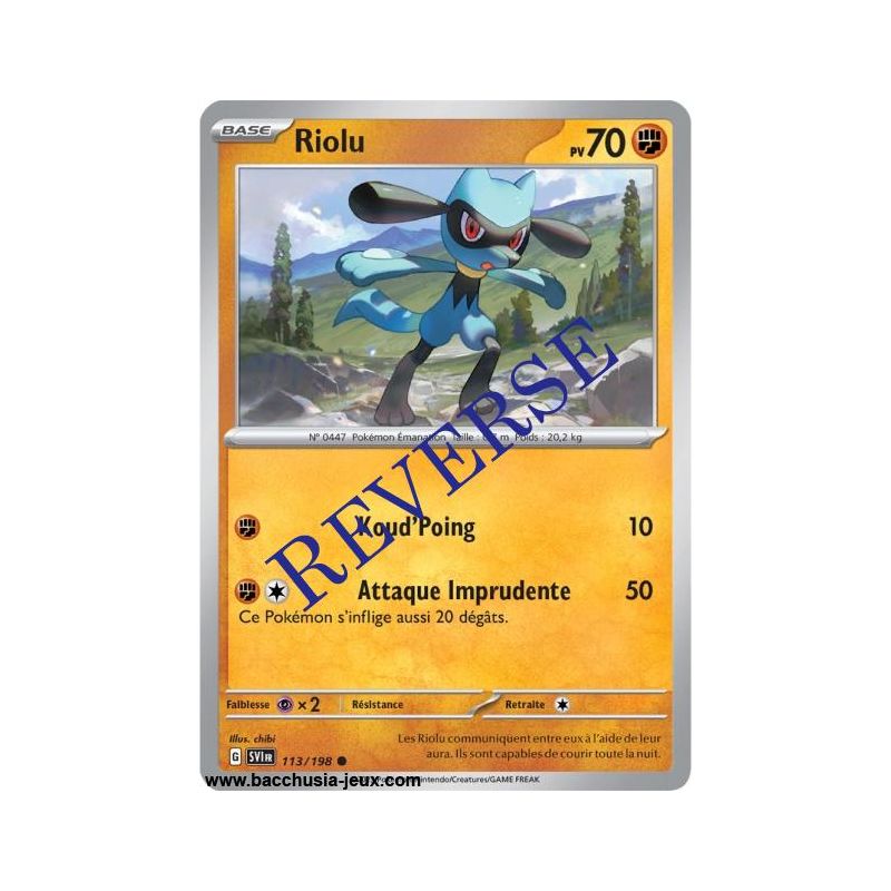 Carte Pokémon EV01 113/198 Riolu REVERSE