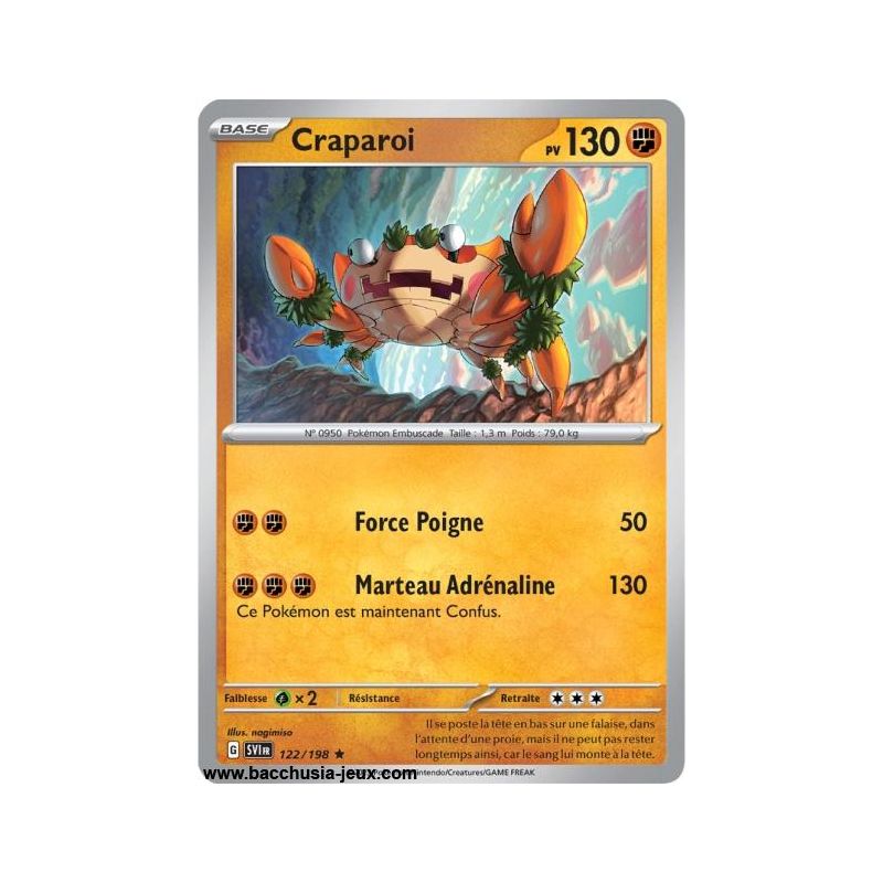 Carte Pokémon EV01 122/198 Craparoi HOLO